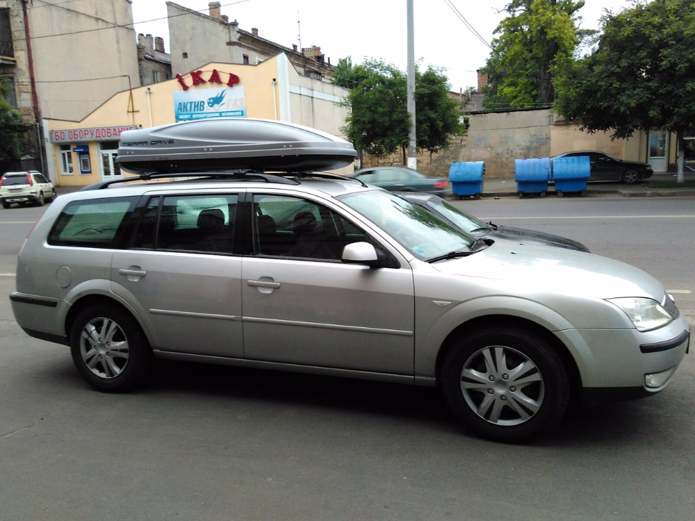 Багажник Aguri Prestige и бокс Terra Drive-480 (серый) на Ford Mondeo