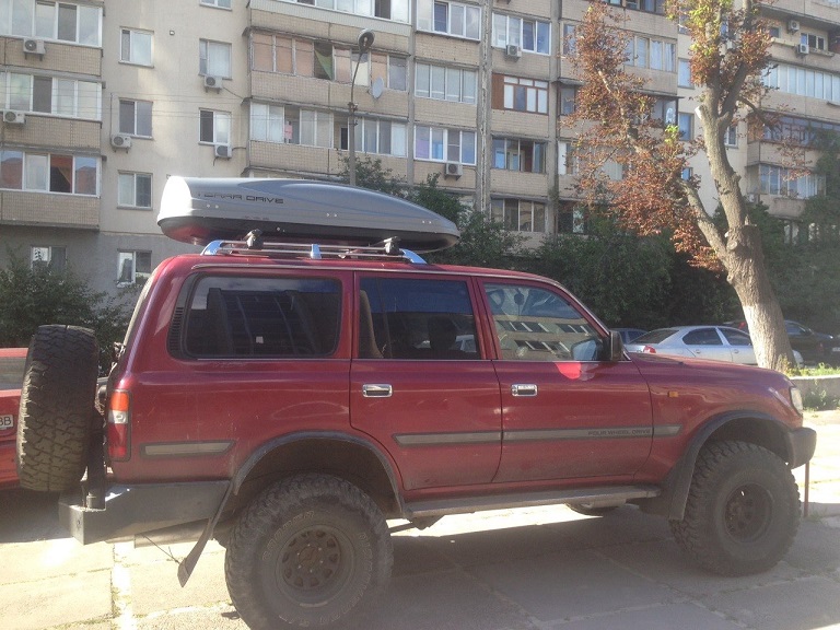 Бокс Terra Drive-480 (серый) на Toyota Land Cruiser